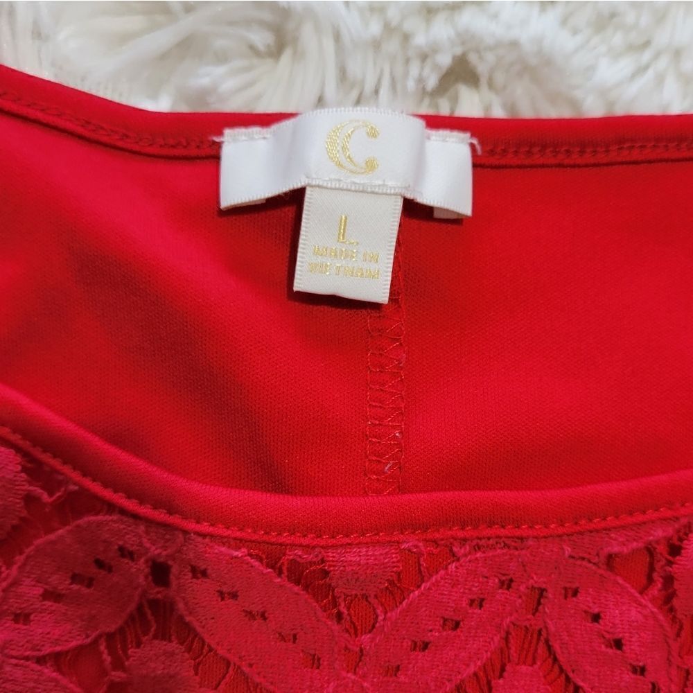 C label red dress crochet overlay size large - Picture 7 of 7